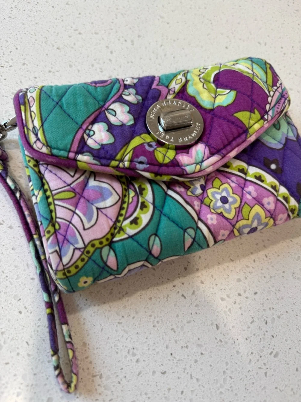 Vera Bradley Your Turn Smartphone Wristlet in the Heather Paisley - Picture 2 of 16